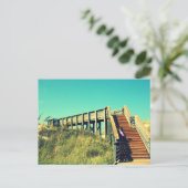 Girl on boardwalk, Florida Gulf Coastビーチ ポストカード (スタンド正面)