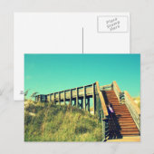 Girl on boardwalk, Florida Gulf Coastビーチ ポストカード (正面/裏面)