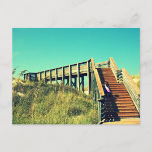 Girl on boardwalk, Florida Gulf Coastビーチ ポストカード