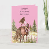 Girl On Horse Birthday カード (正面)