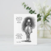 Girl On Horse, Pencil Art：聖書の節：箴言 ポストカード (スタンド正面)