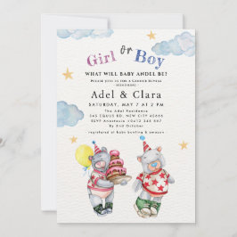 Girl or Boy Gender Reveal Invitation  招待状