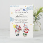 Girl or Boy Gender Reveal Invitation  招待状 (スタンド正面)