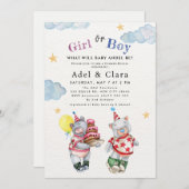 Girl or Boy Gender Reveal Invitation  招待状 (正面/裏面)