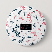 girl or boy,pink and blue gender reveal pin button 缶バッジ (正面)