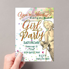 Girl Party Acrylic Invitation アクリル招待状