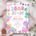 Girl Pastel Dinosaur Baby Shower invitation 招待状<br><div class="desc">Pink Pastel Bow Dinosaur Baby Shower invitation,  Roar It's A Girl Baby Shower Invite,  Editable Dinosaur Theme Baby Shower</div>