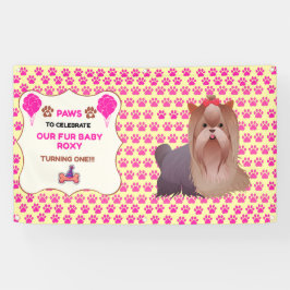 GIRL PET PINK 3x5 ビニール ハッピー 採用 誕生日 横断幕