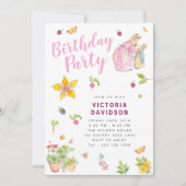 Girl Peter Rabbit Birthday Party Invitation 招待状 (正面)