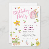 Girl Peter Rabbit Birthday Party Invitation 招待状 (正面/裏面)