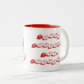 Girl Photo Hunting Eggs with Rabbit Ears & Name ツートーンマグカップ (正面右)