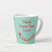 Girl Photo with Easter Bunny Ears and Name Latte カフェラテマグ (右アングル)