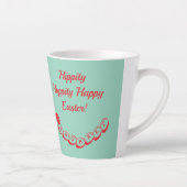 Girl Photo with Easter Bunny Ears and Name Latte カフェラテマグ (右)