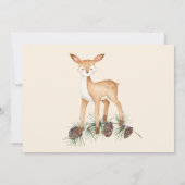 Girl Photo Woodland Animals 1st誕生日 招待状 (裏面)