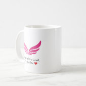 Girl Pilot Aviator Pink Wings Motivational Custom コーヒーマグカップ (正面左)