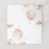 Girl Pink Bow Shell Baby Shower Appointment Card 予約カード (外部開封)