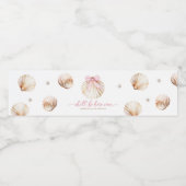Girl Pink Bow Shell Baby Shower Bottle Label ペットボトルラベル (シングルラベル)