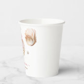 Girl Pink Bow Shell Baby Shower Paper Cups 紙コップ (左)