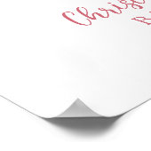 Girl Pink Bow Shell Baby Shower Welcome Sign ポスター (角)