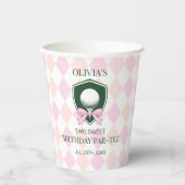 Girl Pink Golf Two Sweet 2nd Birthday Party 紙コップ (正面)