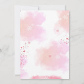 Girl Pink Penguin Winter Birthday Party Invitation 招待状 (裏面)