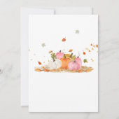 Girl Pink Pumpkin Truck Fall Birthday  招待状 (裏面)