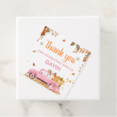 Girl Pink Pumpkin Truck Fall Birthday Square フェイバータグ (インサイチュ)