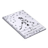 Girl Playing Ice Hockey Team Player Girly Name    ノートブック (右側)