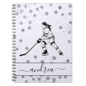 Girl Playing Ice Hockey Team Player Girly Name    ノートブック (正面)