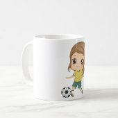 Girl Playing Soccer Adorable Kids Sports コーヒーマグカップ (正面左)