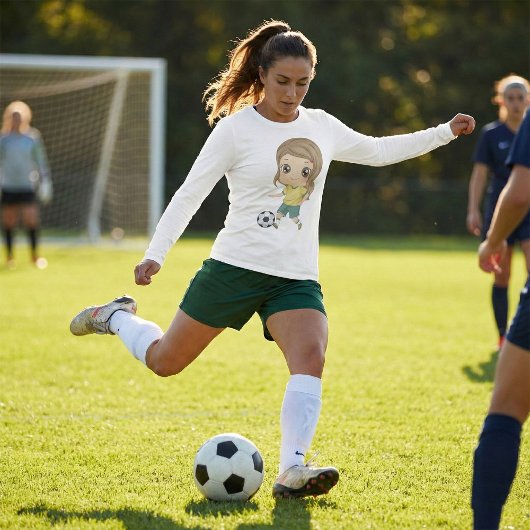 Girl Playing Soccer Adorable Kids Sports Tシャツ