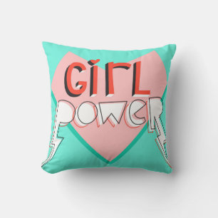 Girl Power:かわいいグラフィックスローガン クッション