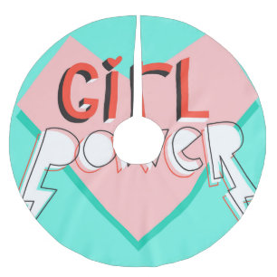 Girl Power:かわいいグラフィックスローガン ブラッシュドポリエステルツリースカート