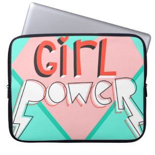 Girl Power：かわいいグラフィックスローガン ラップトップスリーブ