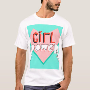 Girl Power：かわいいグラフィックスローガン Tシャツ