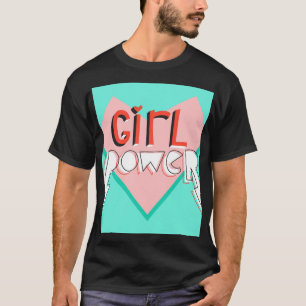 Girl Power：かわいいグラフィックスローガン Tシャツ