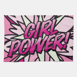 GIRL POWER コミック ポップアート キッチンタオル