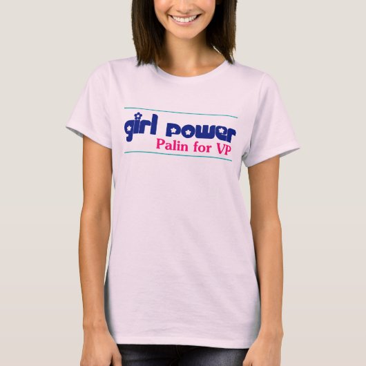 Girl Power -サラ・ペイリン氏副社長 Tシャツ (正面)