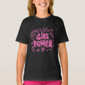 Girl Power タイポグラフィー レタリング Tシャツ (正面)