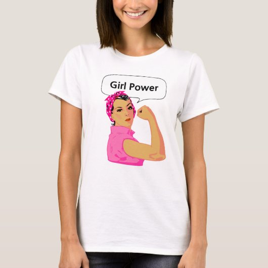 Girl Power テキスト編集可能Tシャツ Tシャツ (正面)