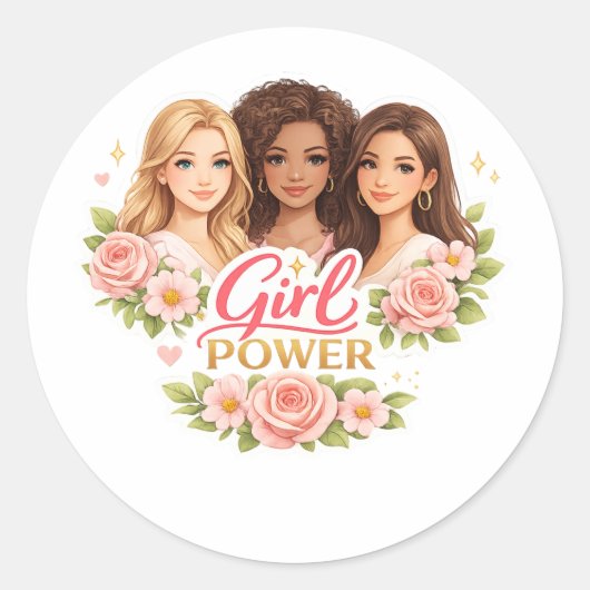 Girl power ラウンドシール (正面)