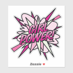 GIRL POWER 楽しいレトロ漫画ポップアート シール