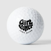 Girl Power Heart Custom Text or Name ゴルフボール (正面)