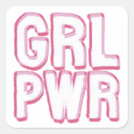 Girl Power Lettering スクエアシール
