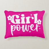 Girl Power Pink Accent Pillow アクセントクッション (正面)