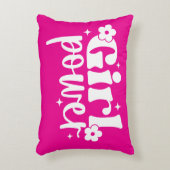 Girl Power Pink Accent Pillow アクセントクッション (正面(垂直))