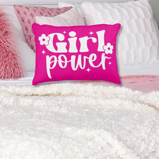 Girl Power Pink Accent Pillow アクセントクッション