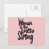 Girl Power Woman is the new strong in Pink Black ポストカード (正面/裏面)
