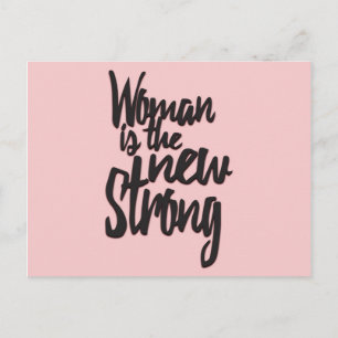 Girl Power Woman is the new strong in Pink Black ポストカード