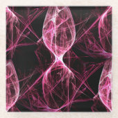 Girl Punk Rock Pink Energy Waves ガラスコースター (正面)